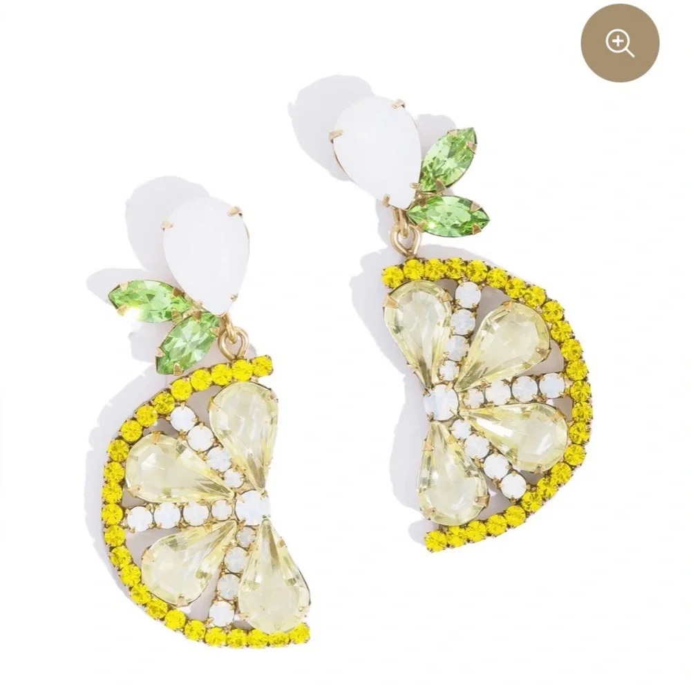 Loren Hope Yellow Crystal Fan Drop Earrings - Picture 5 of 6